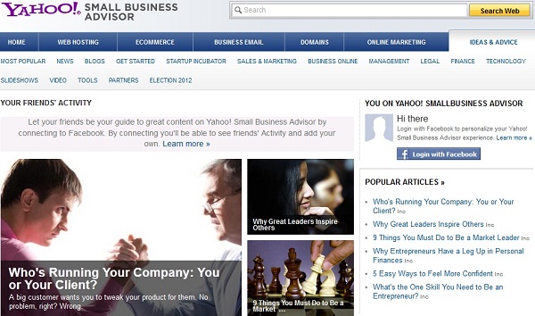 Yahoo Launching “Small Business Advisor” – Content Site For Entrepreneurs